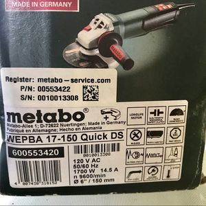 Metabo Angle Grinder WEPBA 17-150 Quick DS